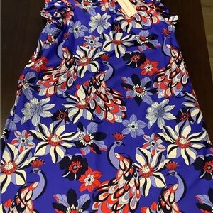 Jude Connally Blue and Red Floral Dress
